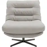 Nest Swivel Accent Chair in Light Grey Fabric & Metal